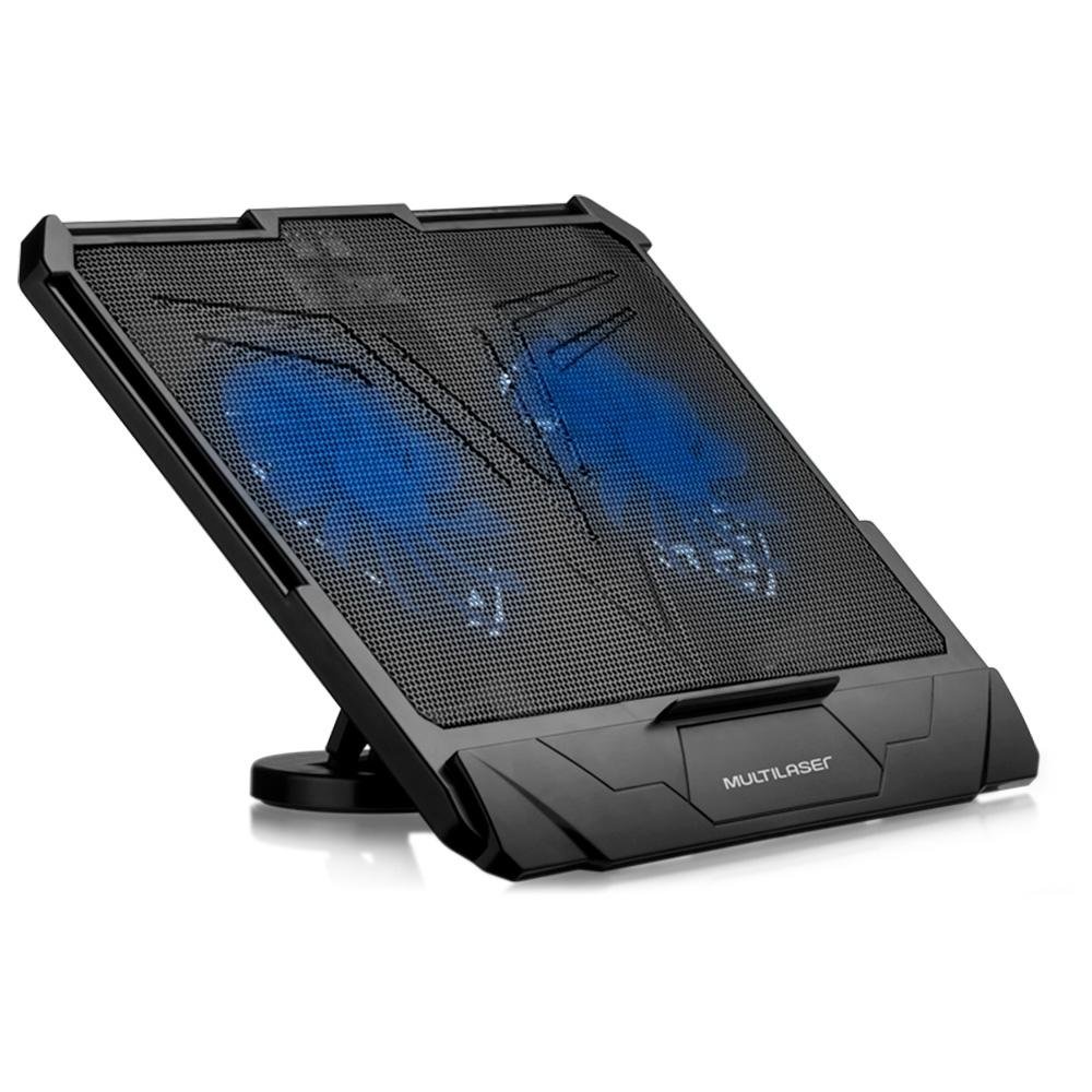 Imagem 2 de 5 do produto Base com Cooler para Notebook Multi, até 17", com Base Giratória 360° e Ajuste de Altura, Preto - AC382