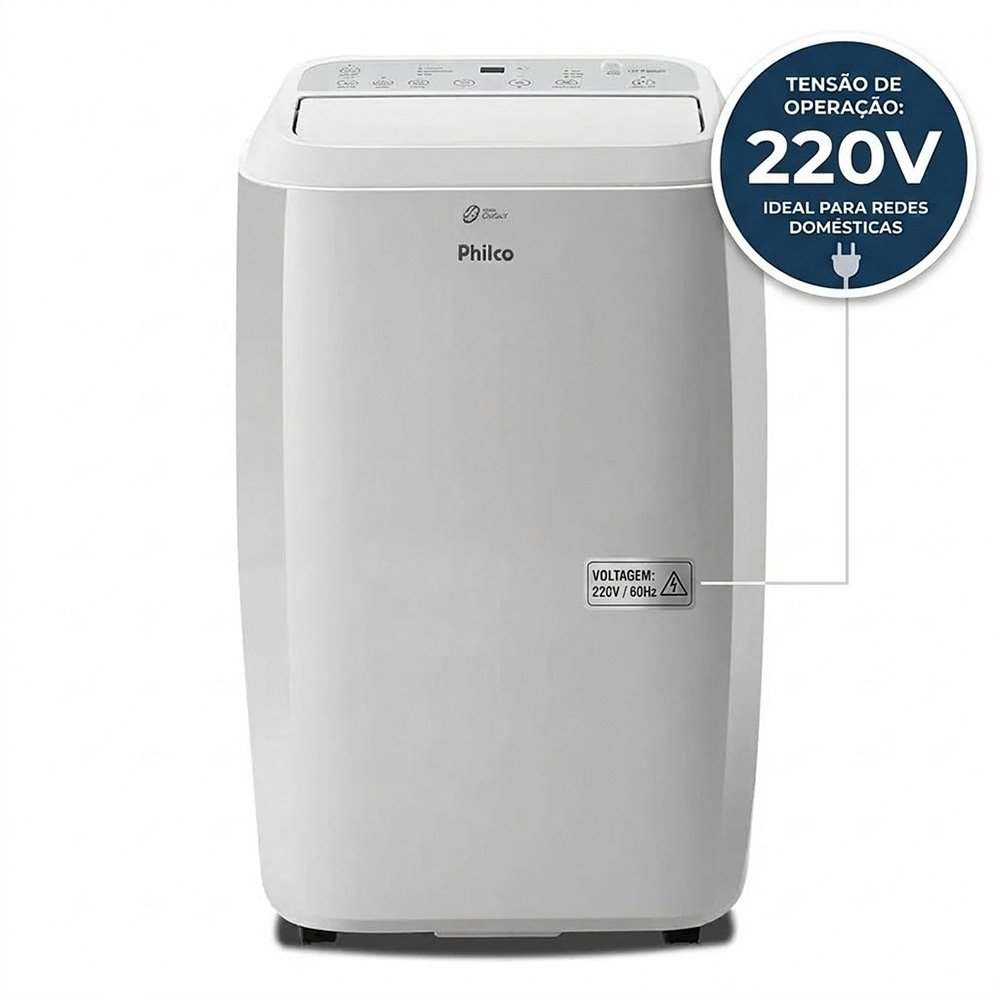 Imagem 2 de 5 do produto Ar Condicionado Portátil Philco PAC12000F5, 220V, 3 Velocidades, Display Digital, Branco - 56652084