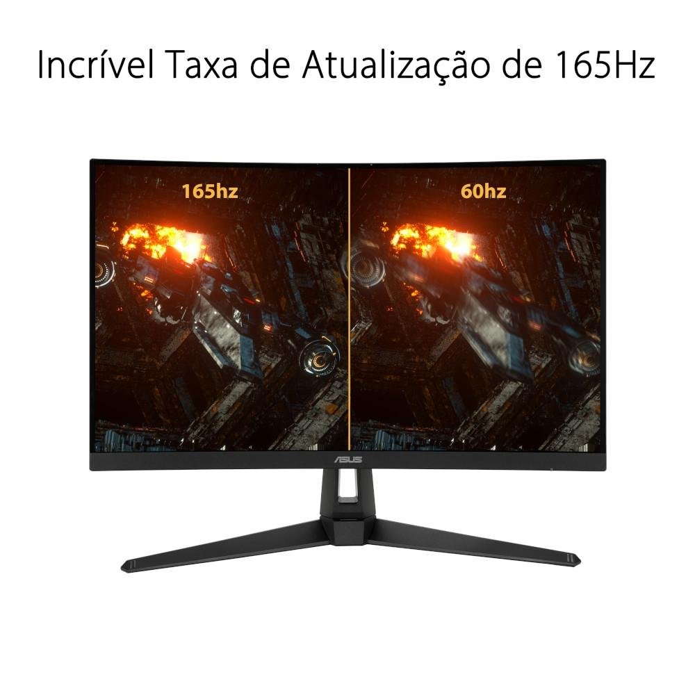 Monitor Gamer ASUS TUF 27", 165Hz, Full HD, 1ms, HDMI, FreeSync Premium, 120% sRGB, Som Integrado, ELMB - VG27VH1B Monitor Gamer ASUS TUF 27", 165Hz, Full HD, 1ms, HDMI, FreeSync Premium, 120% sRGB, Som Integrado, ELMB - VG27VH1B