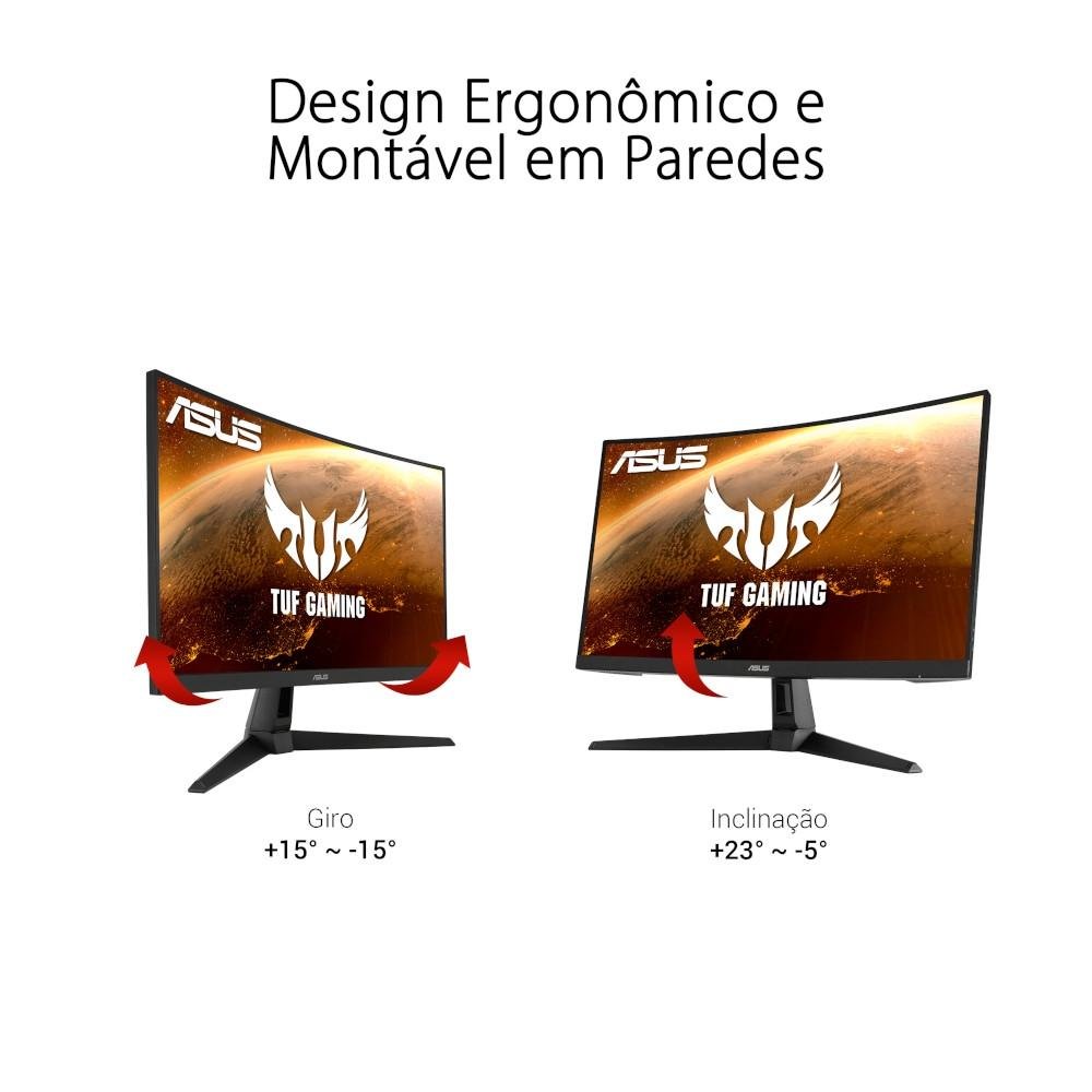 Imagem 8 de 13 do produto Monitor Gamer ASUS TUF 27", 165Hz, Full HD, 1ms, HDMI, FreeSync Premium, 120% sRGB, Som Integrado, ELMB - VG27VH1B