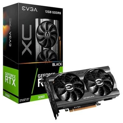 Placa de Vídeo EVGA NVIDIA GeForce RTX 3060 XC Black Gaming 12G P5 3655 KR, LHR , 12GB GDDR6, DLSS, Ray Tracing