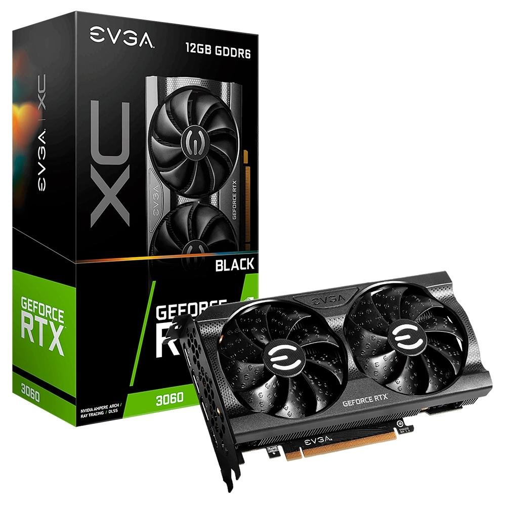 Placa de Vídeo RTX 3060 XC Black Gaming 12G P5 3655 KR EVGA NVIDIA