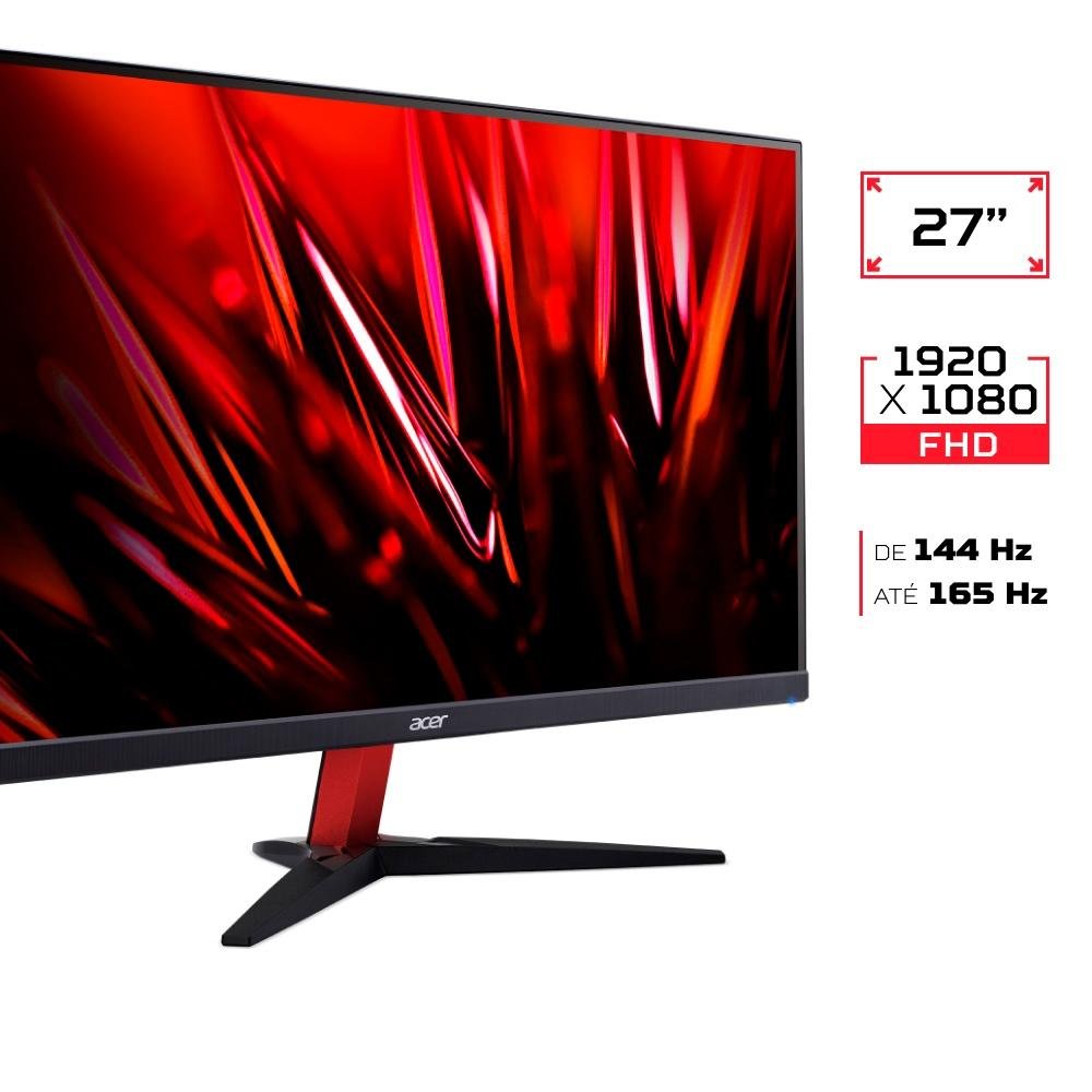 Monitor Gamer Acer Nitro VG0 27' IPS, 165 Hz, Full HD, 0.5ms, FreeSync Premium, 98%sRGB, HDMI e DisplayPort, VESA, Som Integrado - KG272 S Monitor Gamer Acer Nitro VG0 27' IPS, 165 Hz, Full HD, 0.5ms, FreeSync Premium, 98%sRGB, HDMI e DisplayPort, VESA, Som Integrado - KG272 S