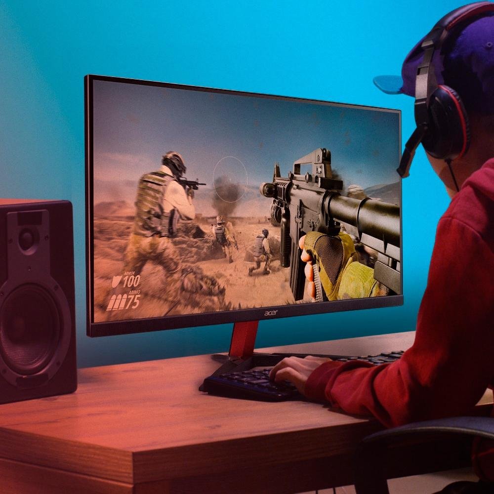Monitor Gamer Acer Nitro VG0 27' IPS, 165 Hz, Full HD, 0.5ms, FreeSync Premium, 98%sRGB, HDMI e DisplayPort, VESA, Som Integrado - KG272 S Monitor Gamer Acer Nitro VG0 27' IPS, 165 Hz, Full HD, 0.5ms, FreeSync Premium, 98%sRGB, HDMI e DisplayPort, VESA, Som Integrado - KG272 S