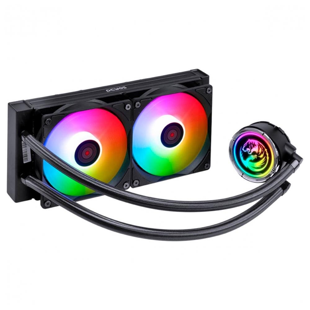 Imagem 2 de 8 do produto Water Cooler PCYes NIX 2, ARGB, 240mm, AMD/Intel, Preto - PCYWCNIX240