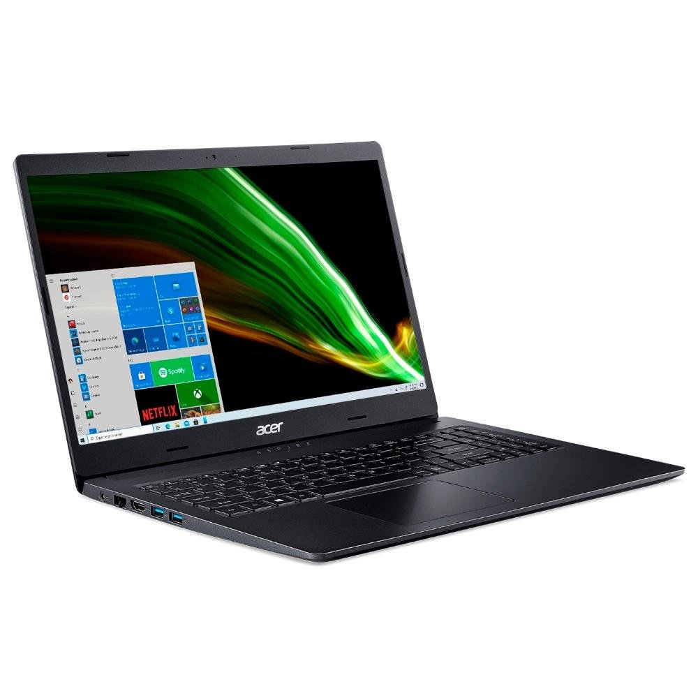 Notebook Acer Aspire 3 AMD Ryzen 5-3500U, 8GB RAM, SSD 512GB NVMe, 15.6" HD, Win10 Home, Preto - A315-23-R6HC Notebook Acer Aspire 3 AMD Ryzen 5-3500U, 8GB RAM, SSD 512GB NVMe, 15.6" HD, Win10 Home, Preto - A315-23-R6HC