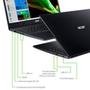 Notebook Acer Aspire 3  AMD Ryzen 5-3500U, 8GB RAM, SSD 512GB NVMe, 15.6" HD, Win10 Home, Preto - A315-23-R6HC