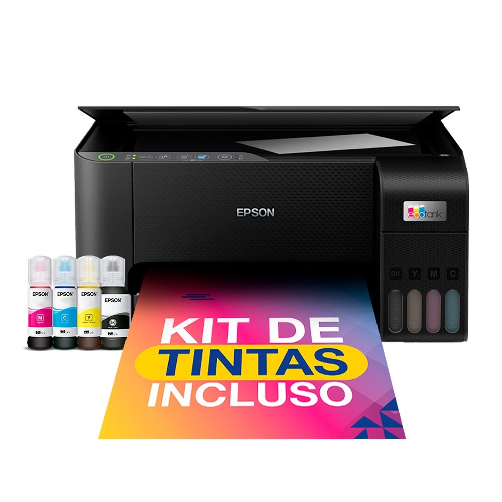 Impressora Multifuncional Epson EcoTank L3250, Colorida, Wifi, Wireless, USB, Bivolt, Preta - C11CJ67303