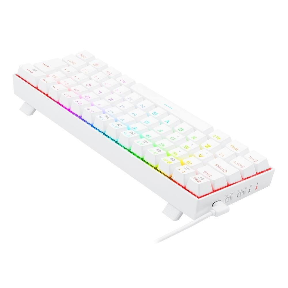 Kit Teclado Mecânico Gamer Redragon Draconic 60% RGB Branco  + Mouse Gamer Redragon Cobra Lunar White