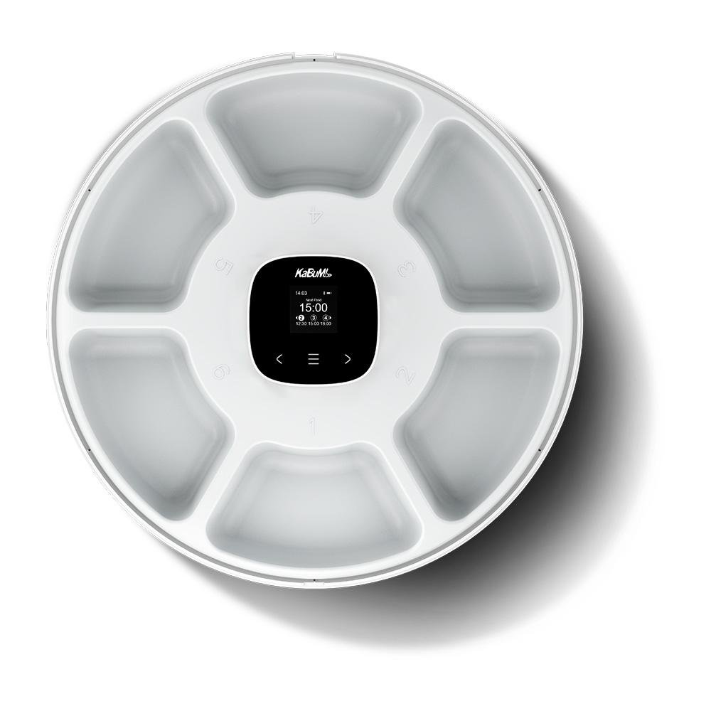 Comedouro Pet Redondo KaBuM! Smart 500, Branco - Automático, Controle via Aplicativo, 6 tipos de comidas - KBSN004