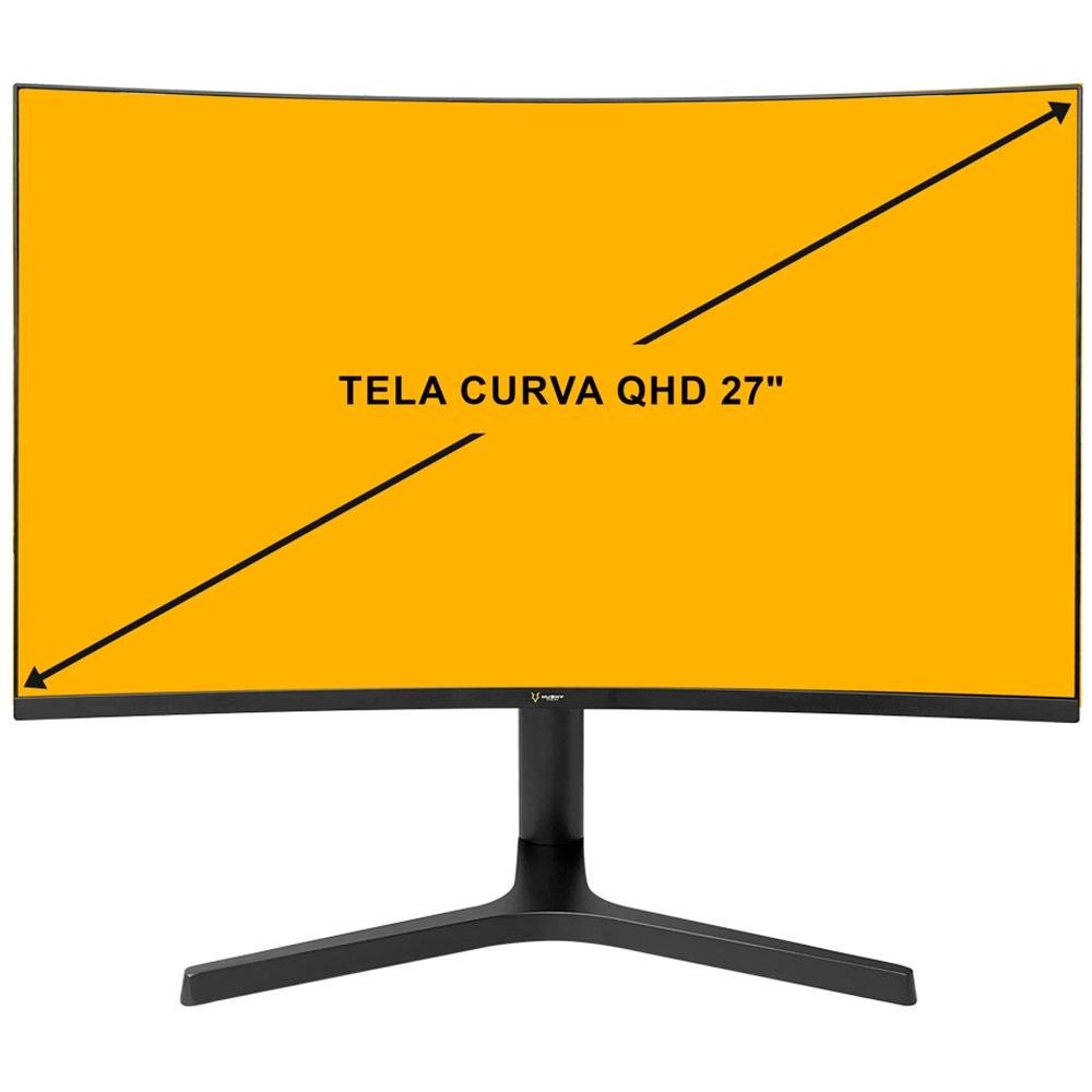 Monitor Gamer Husky 900  27 LED, Curvo Wide, WQHD, 165Hz, 1ms,  HDMI e DisplayPort, Adaptive Sync, VESA - HGMT009
