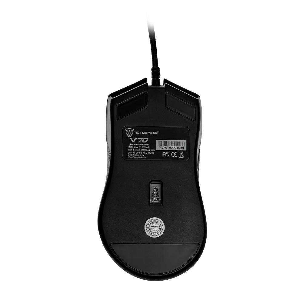 Mouse Gamer Motospeed V70 Essential, LED RGB, 12400 DPI, 7 Botões