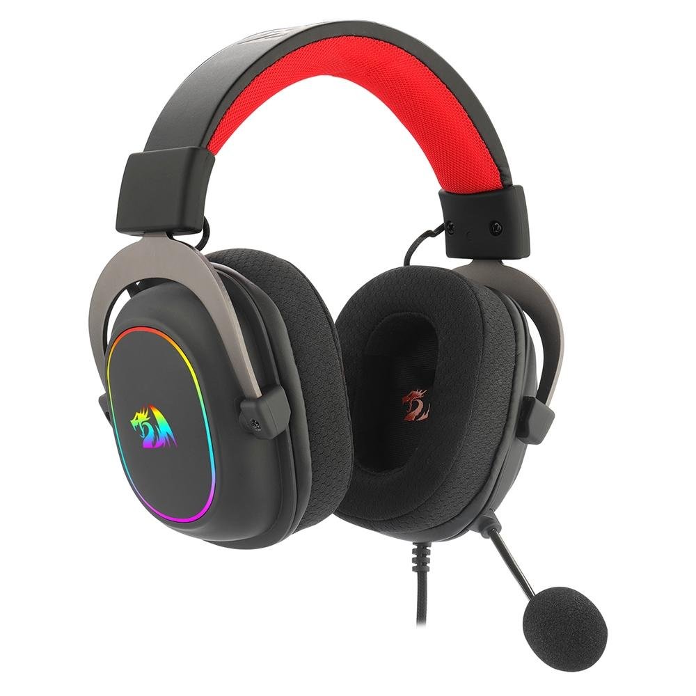 Headset Gamer Redragon Zeus X, Chroma Mk.II, RGB, Som Surround 7.1, Drivers 53mm, USB, Preto e Vermelho - H510-RGB - view 2