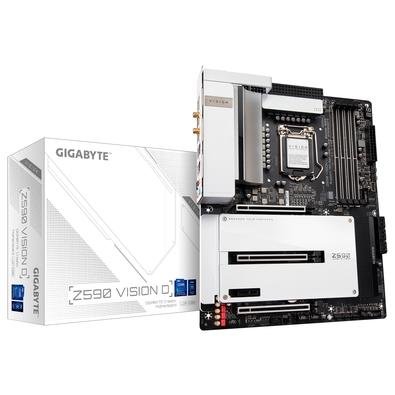Placa Mãe Gigabyte Z590 VISION D (rev. 1.0), Intel LGA1200, ATX, DDR4, M.2 NVME, Wifi, Bluetooth As placas-mãe da série VISION são construídas para o