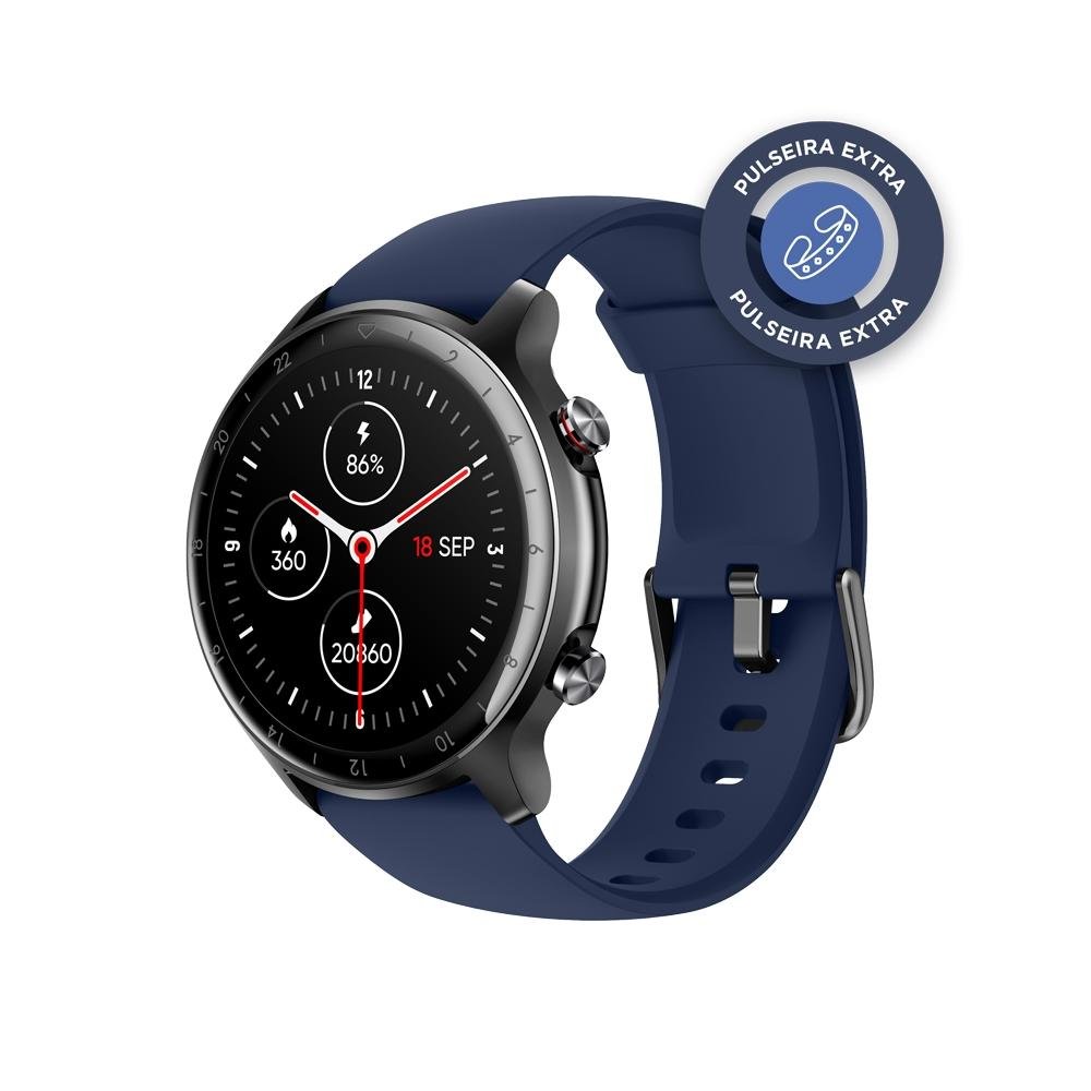SmartWatch Balão.info Sports 700 GPS, Preto, Pulseira Extra Azul Marinho, Com GPS - HSPH000 - view 2