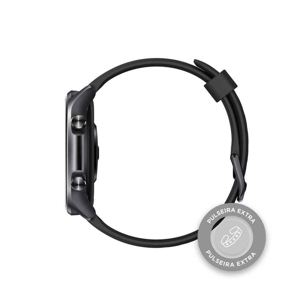Imagem 4 de 4 do produto SmartWatch Husky Sports 700 GPS, Preto, Pulseira Extra Cinza, Com GPS - HSPH004