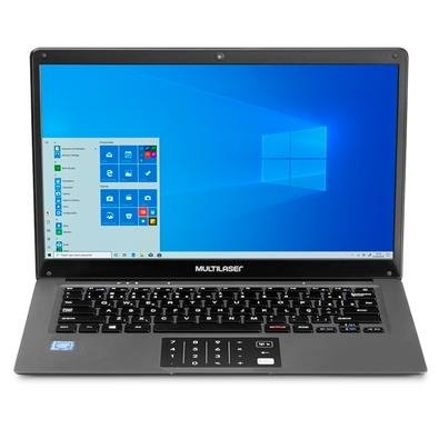 Notebook Multilaser Legacy Cloud Intel Quad Core Atom Z8350, 2GB, 64GB + SD Card 64GB, Windows 10 Home, 14, Cinza