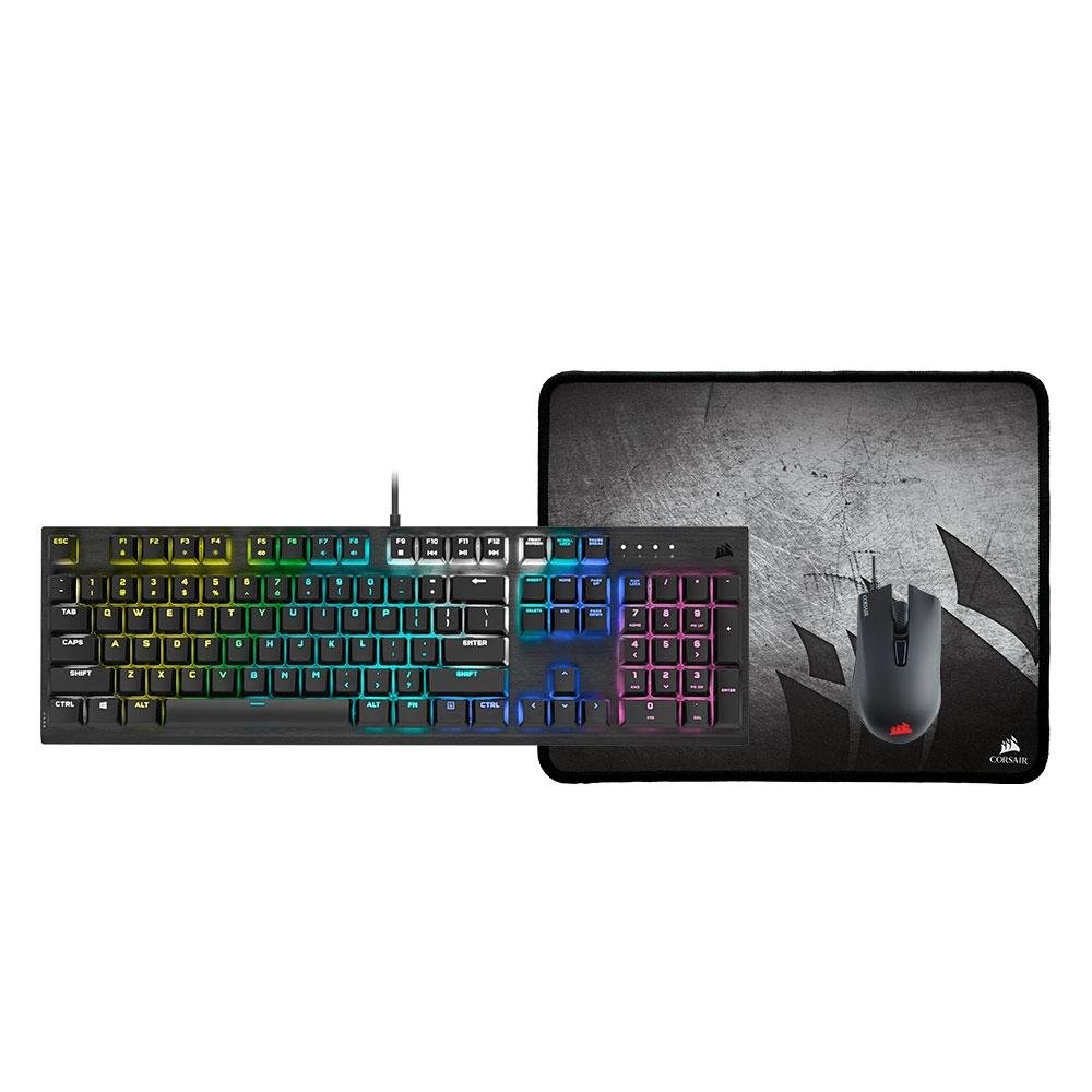 Kit Gamer Corsair, Teclado K60 Pro RGB, ABNT2 + Mouse Harpoon Pro RGB, 12000DPI, 6 Botões + Mousepad MM300 - CH-910D519-BR Kit Gamer Corsair, Teclado K60 Pro RGB, ABNT2 + Mouse Harpoon Pro RGB, 12000DPI, 6 Botões + Mousepad MM300 - CH-910D519-BR
