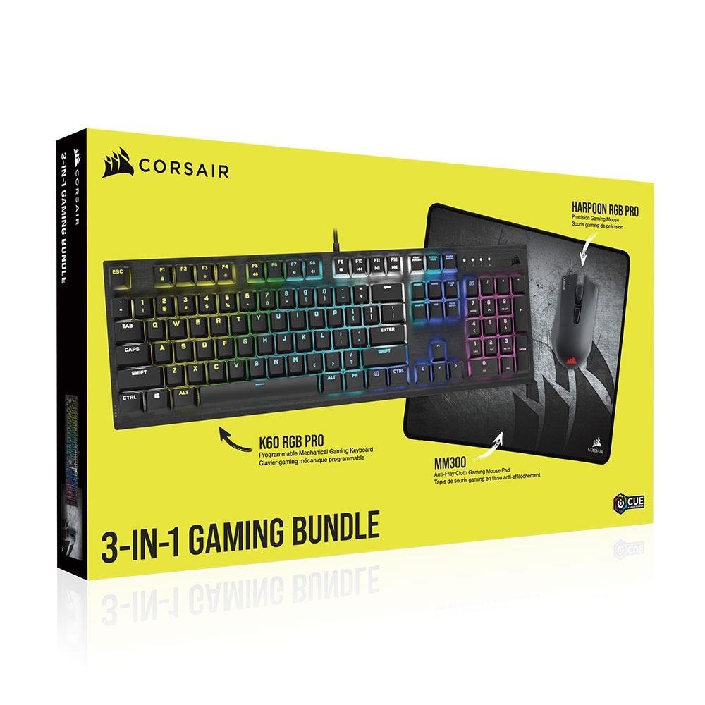 Imagem 8 de 8 do produto Kit Gamer Corsair, Teclado K60 Pro RGB, ABNT2 + Mouse Harpoon Pro RGB, 12000DPI, 6 Botões + Mousepad MM300 - CH-910D519-BR