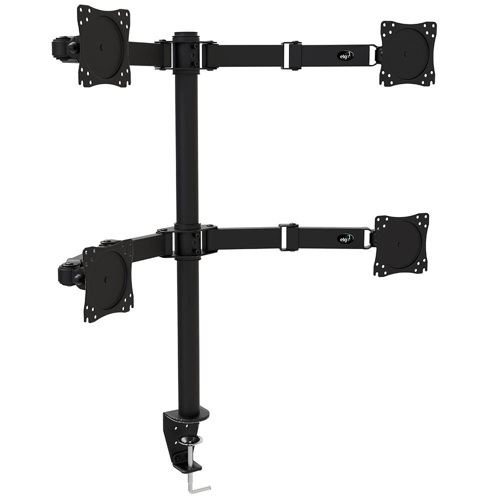 Imagem 2 de 2 do produto Suporte Torre ELG Multiarticulado de Mesa para 4 Monitores de 14 a 27, com Ajuste de Altura, Até 5kg, Preto - F50X4