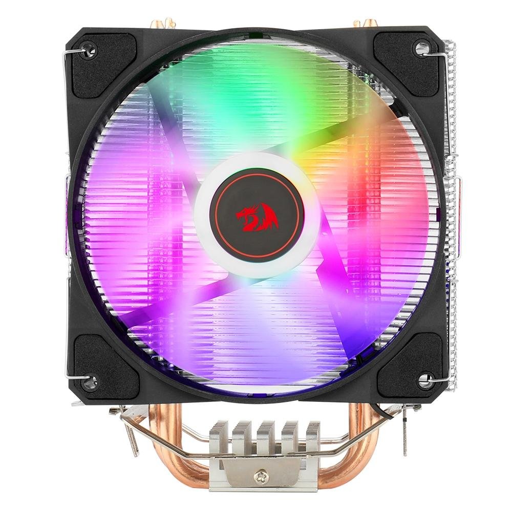 Imagem 2 de 7 do produto Air Cooler Redragon Tyr, LED Rainbow, AMD/Intel, 120mm, Preto - CC-9104