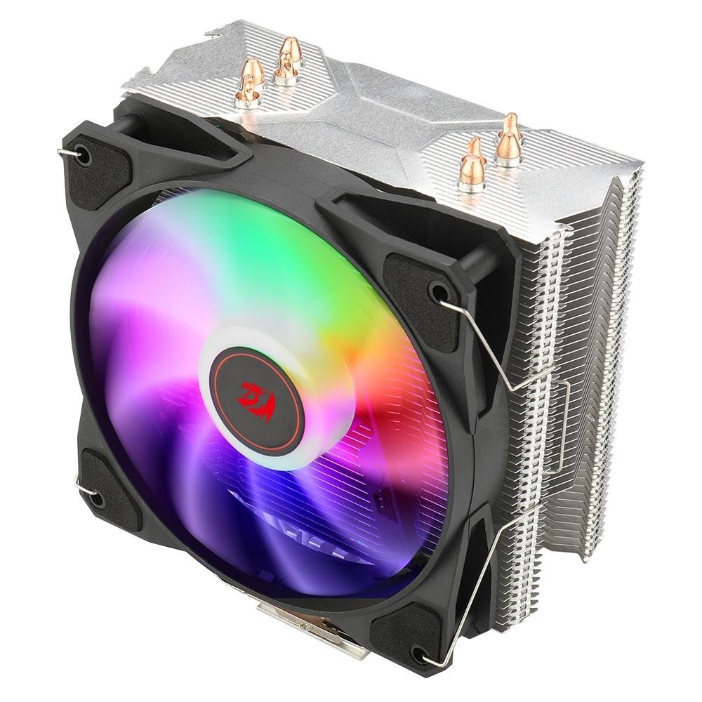 Imagem 4 de 7 do produto Air Cooler Redragon Tyr, LED Rainbow, AMD/Intel, 120mm, Preto - CC-9104