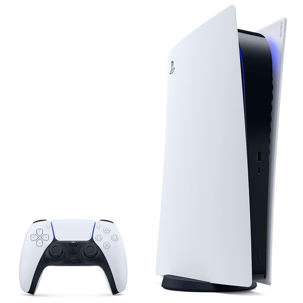 Console Playstation 5 Sony, SSD 825GB, Controle sem fio DualSense, Edição Digital, Branco - 1214B Console Playstation 5 Sony, SSD 825GB, Controle sem fio DualSense, Edição Digital, Branco - 1214B