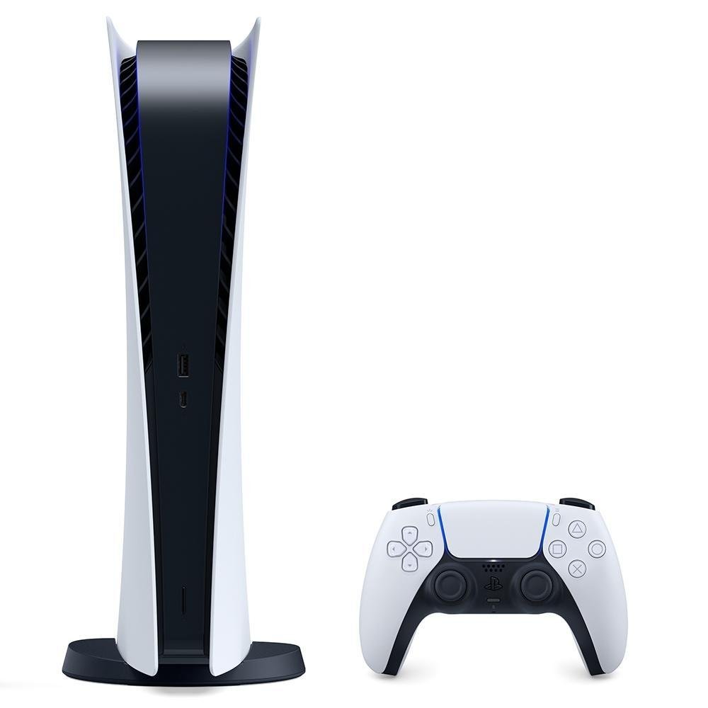 Console Playstation 5 Sony, SSD 825GB, Controle sem fio DualSense, Edição Digital, Branco - 1214B Console Playstation 5 Sony, SSD 825GB, Controle sem fio DualSense, Edição Digital, Branco - 1214B