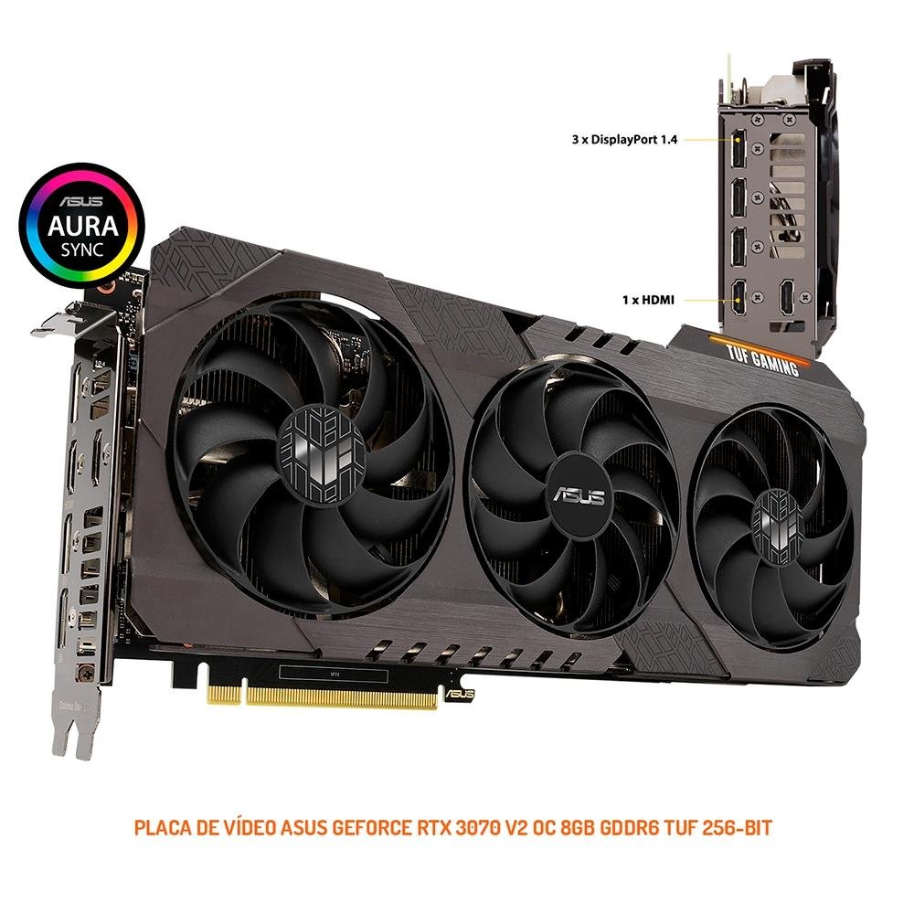 Imagem 4 de 11 do produto PC Gamer OnPress Powered By Asus AMD Ryzen 7 5800X, RTX 3070 8GB, 16GB DDR4, SSD 500GB, Linux, Preto - ONGR758XT3716M25