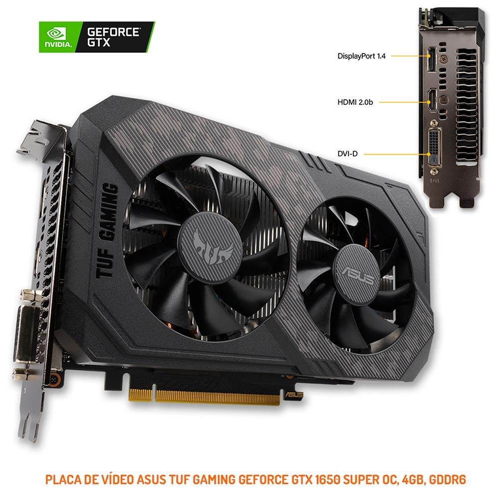 Imagem 3 de 9 do produto PC Gamer OnPress Powered By Asus i5 9600KF, RGB, GTX 1650 4GB, 16GB DDR4, SSD 480GB, Linux, Preto - ONG96KFT16516S48