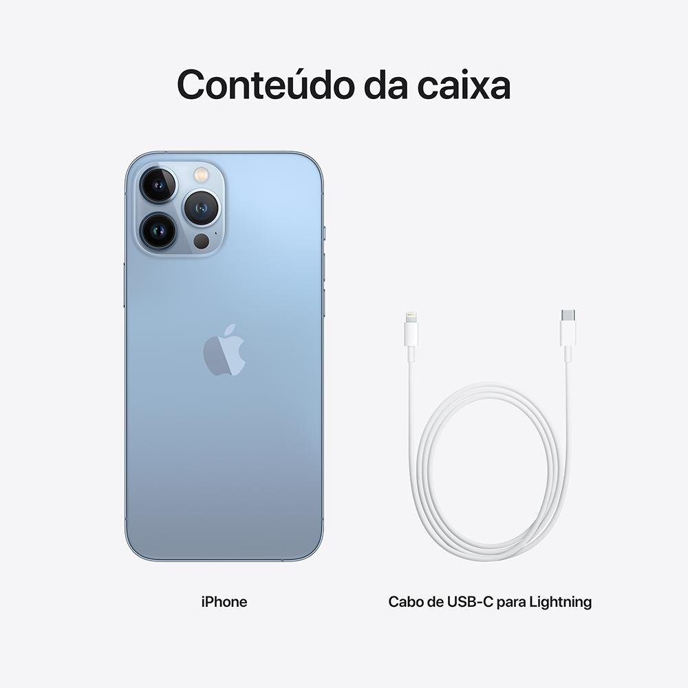 iPhone 13 Pro Max 128GB Azul Sierra, 5G, Tela de 6.7, Câmera Tripla 12MP - MLL93BZ/A