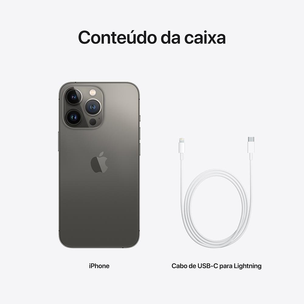 iPhone 13 Pro 256GB Grafite, 5G, Tela de 6.1, Câmera Tripla 12MP - MLVE3BZ/A iPhone 13 Pro 256GB Grafite, 5G, Tela de 6.1, Câmera Tripla 12MP - MLVE3BZ/A