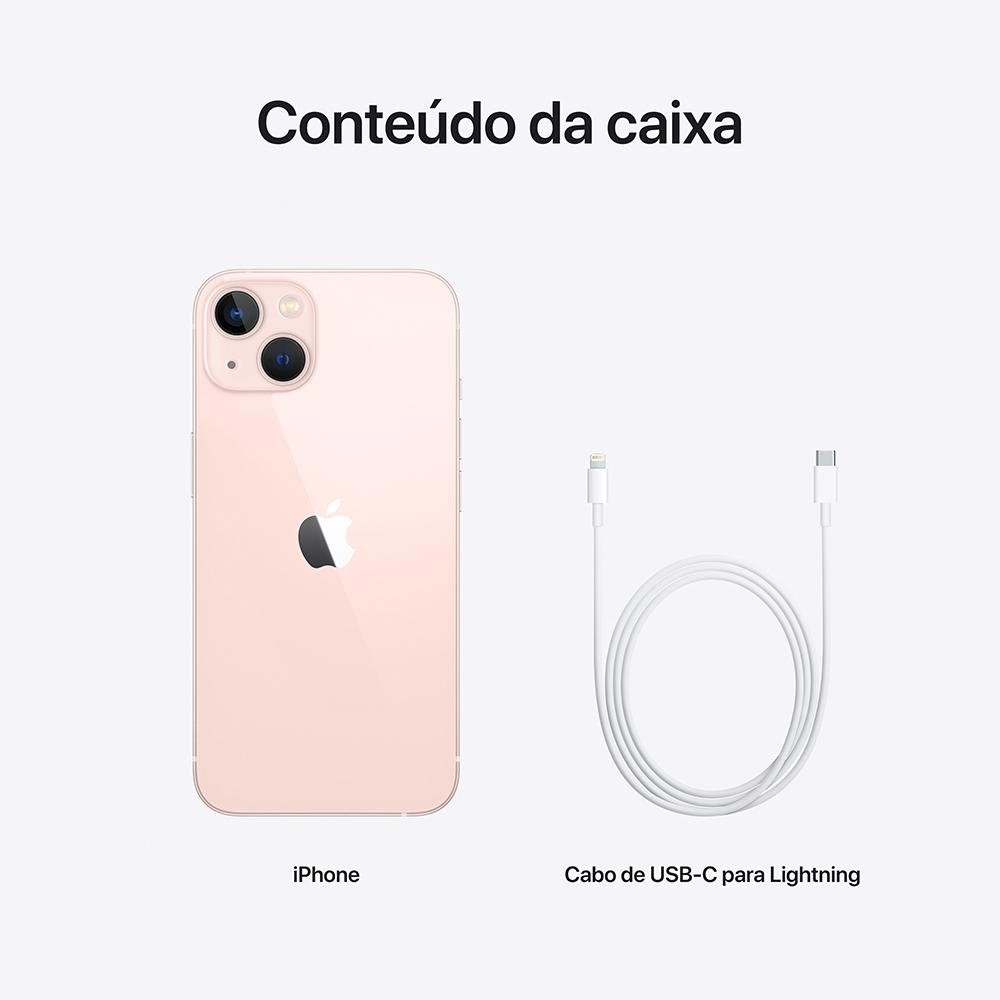 Imagem 10 de 10 do produto iPhone 13 512GB Rosa, 5G, Tela de 6.1, Câmera Dupla 12MP - MLQE3BZ/A