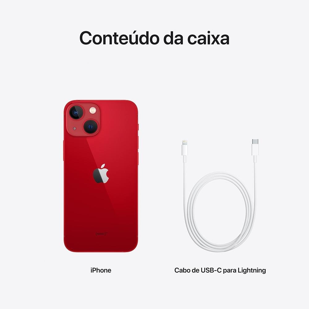 Imagem 10 de 10 do produto iPhone 13 Mini 256GB Vermelho, 5G, Tela de 5.4, Câmera Dupla 12MP - MLK83BZ/A