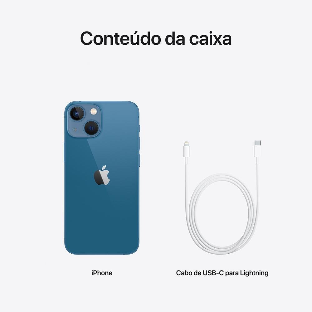 Imagem 10 de 10 do produto iPhone 13 Mini 512GB Azul, 5G, Tela de 5.4, Câmera Dupla 12MP - MLKF3BZ/A