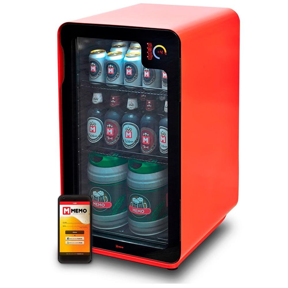 Cervejeira Memo 100 Litros, Frost Free, com Wifi, 220V, Vermelho
