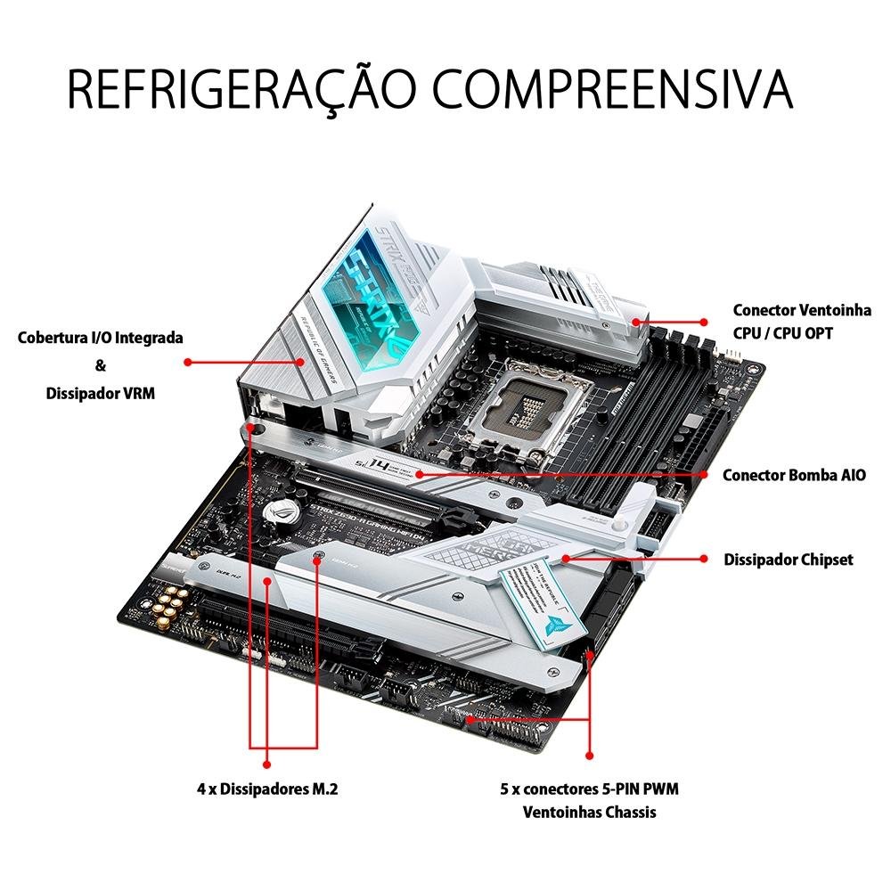Placa Mãe Asus ROG Strix Z690-A Gaming Wi-Fi D4, Intel 1700 Z690