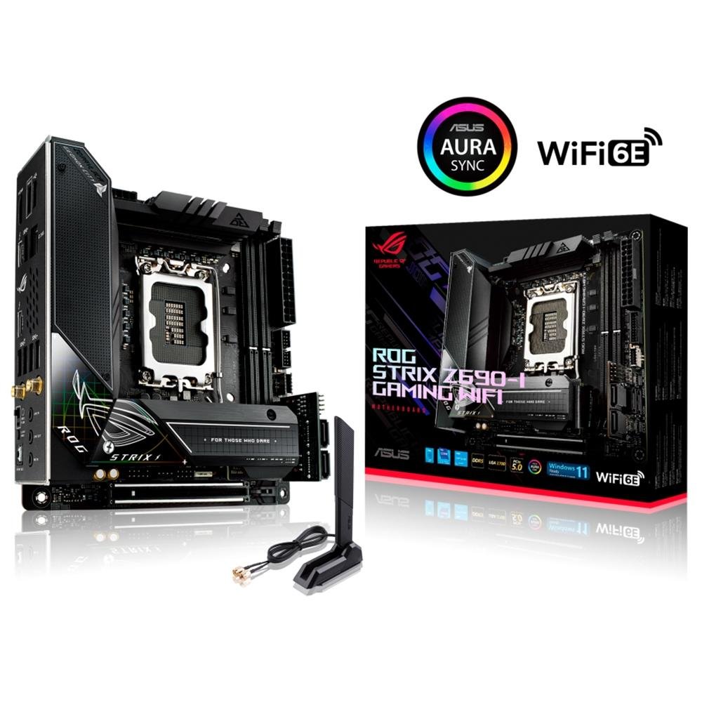 Placa Mãe Asus ROG STRIX Z690-I GAMING WIFI, Intel 1700 Z690, DDR5, Mini ITX - 90MB1910-M0EAY0