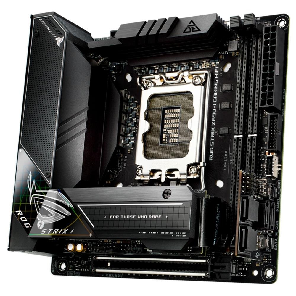 Placa Mãe Asus ROG STRIX Z690-I GAMING WIFI, Intel 1700 Z690, DDR5, Mini ITX - 90MB1910-M0EAY0