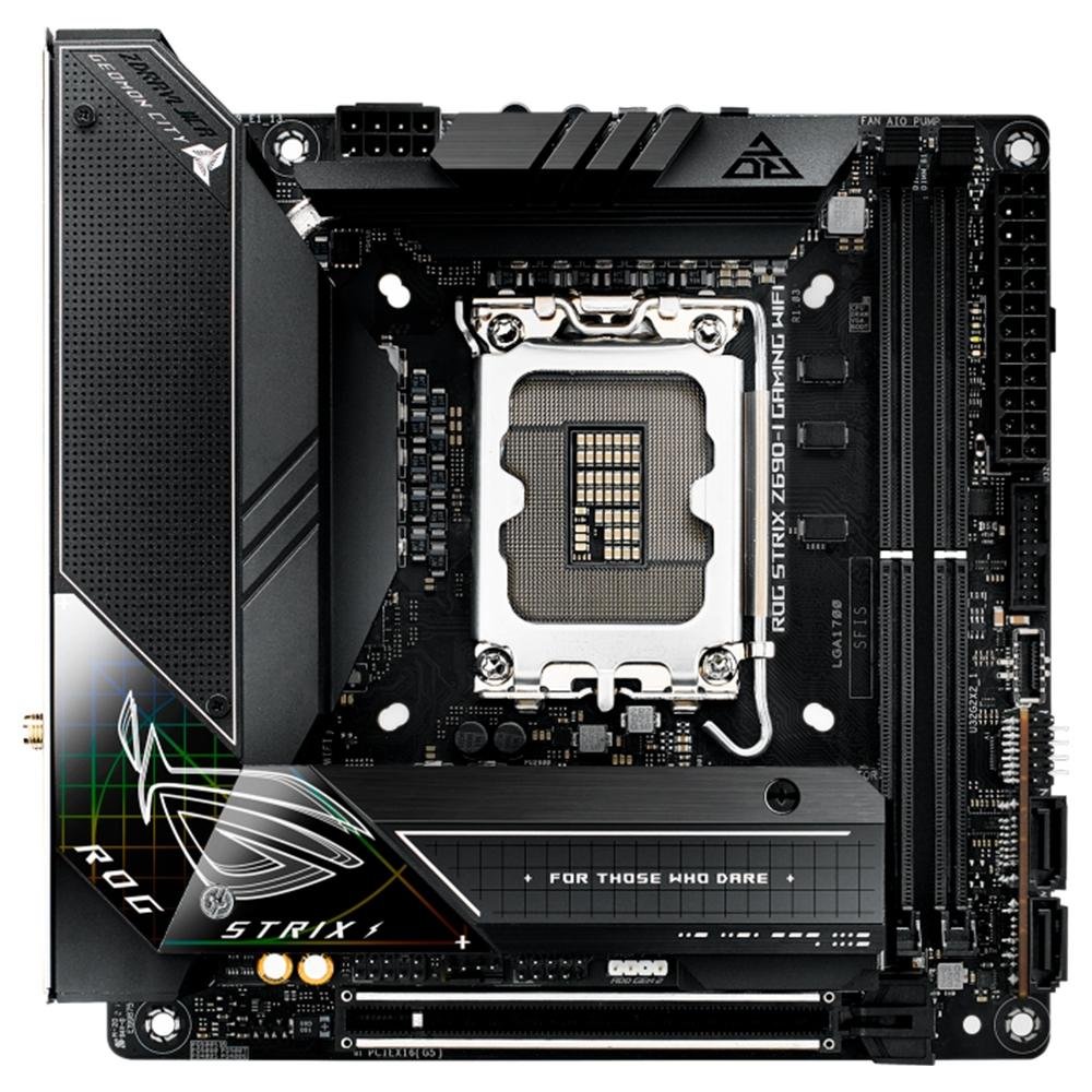 Imagem 10 de 16 do produto Placa Mãe Asus ROG STRIX Z690-I GAMING WIFI, Intel 1700 Z690, DDR5, Mini ITX - 90MB1910-M0EAY0