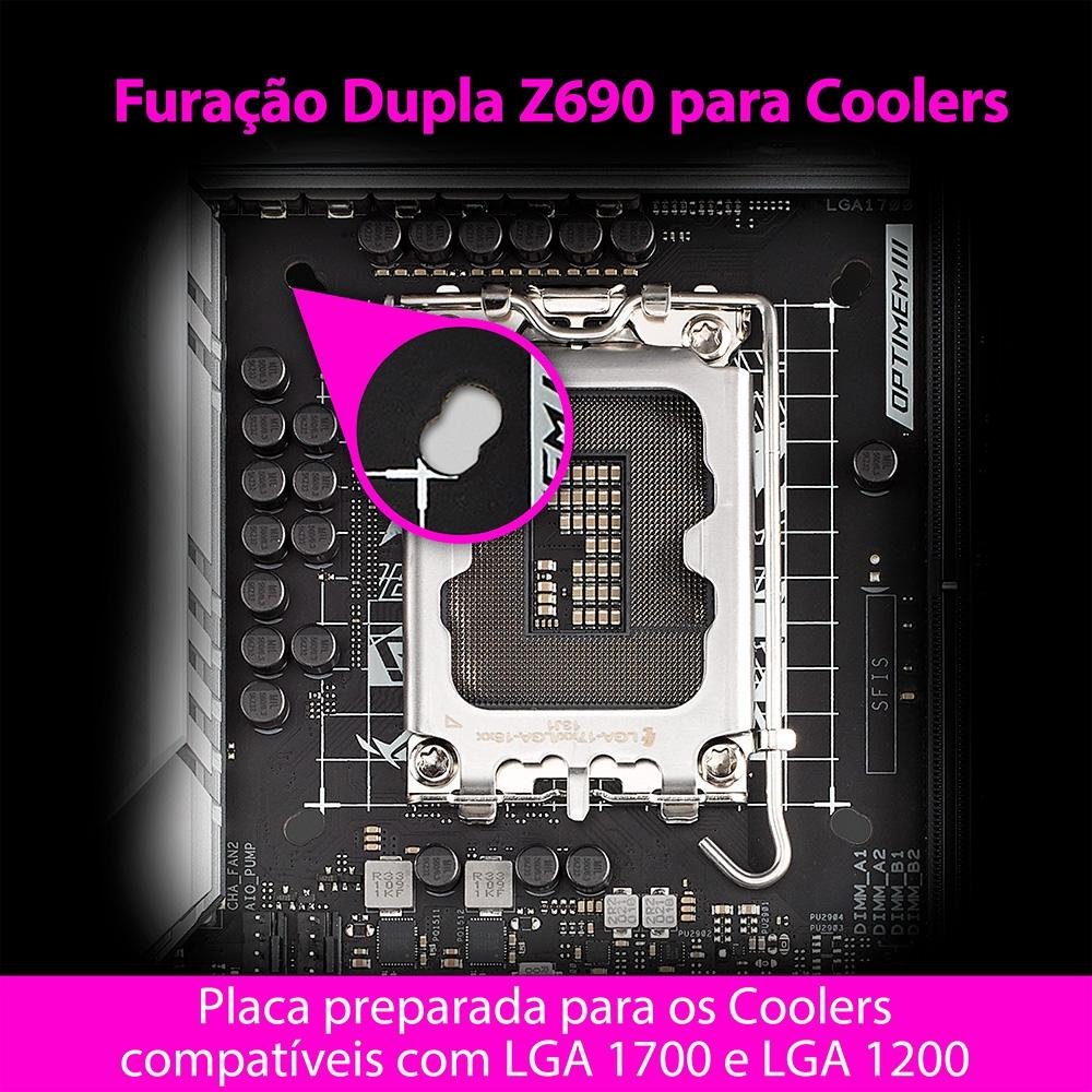 Imagem 15 de 16 do produto Placa Mãe Asus ROG STRIX Z690-I GAMING WIFI, Intel 1700 Z690, DDR5, Mini ITX - 90MB1910-M0EAY0
