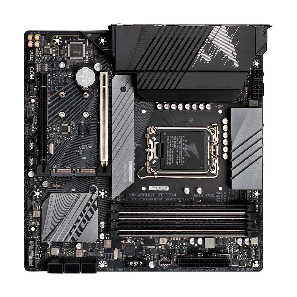 Placa-Mãe Gigabyte Z690M Aorus Elite, Rev. 1.0, Intel LGA 1700, mATX, DDR4, M.2 NVMe, Preto - Z690M A ELITE DDR4