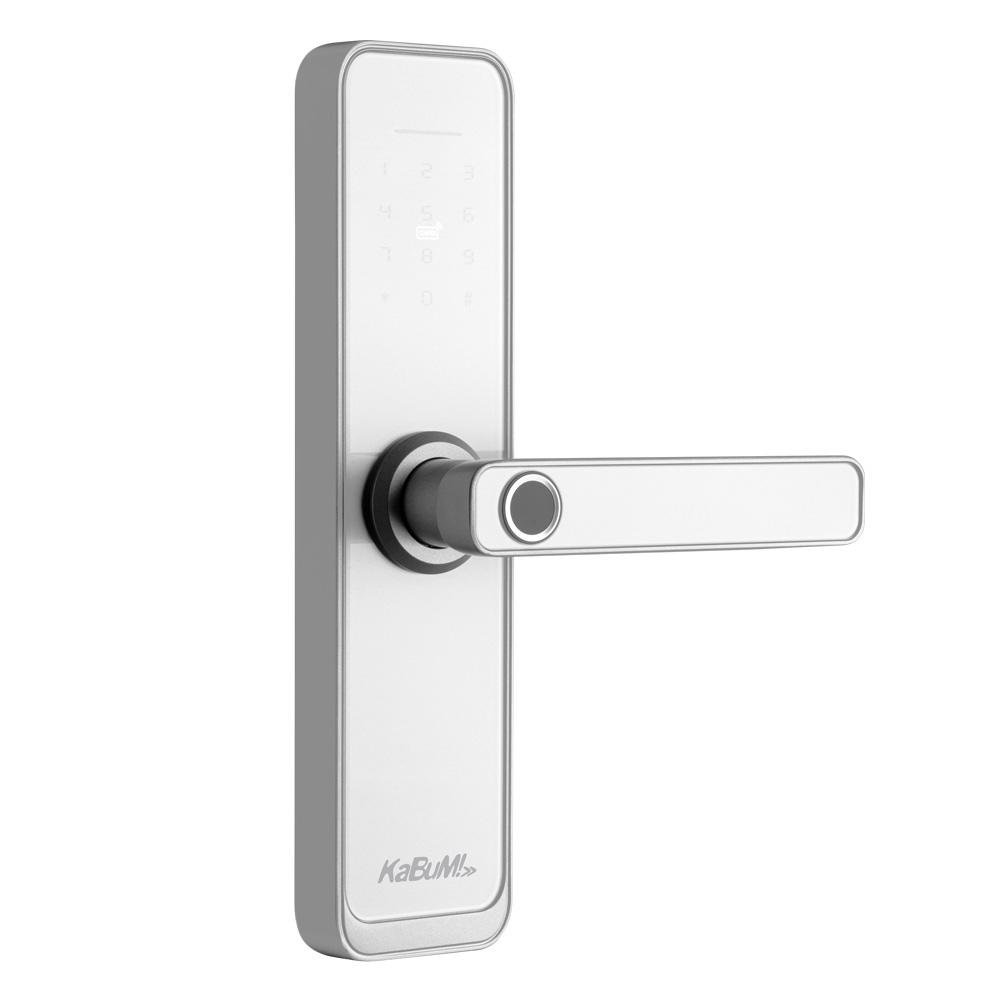 Imagem 6 de 7 do produto Fechadura Digital KaBuM! smart 500 - Biometria, Controle via aplicativo, Branco (com maçaneta) - KBSG002