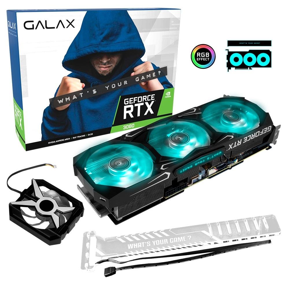 Imagem 16 de 16 do produto Placa de Vídeo RTX 3080 Serious Gaming Galax NVIDIA GeForce, 10GB GDDR6X, LHR, RGB, DLSS, Ray Tracing - 38NWM3MD99RG