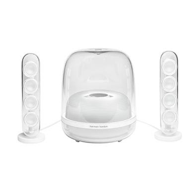 Caixa de Som Bluetooth Harman Kardon Soundsticks 4, 140W RMS, Design Transparente, Branco - HKSOUNDSTICK4WHTBR
