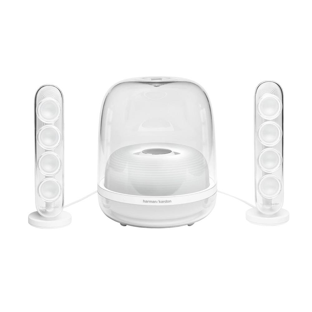 Caixa de Som Bluetooth Harman Kardon Soundsticks 4, 140W RMS, Design Transparente, Branco - HKSOUNDSTICK4WHTBR