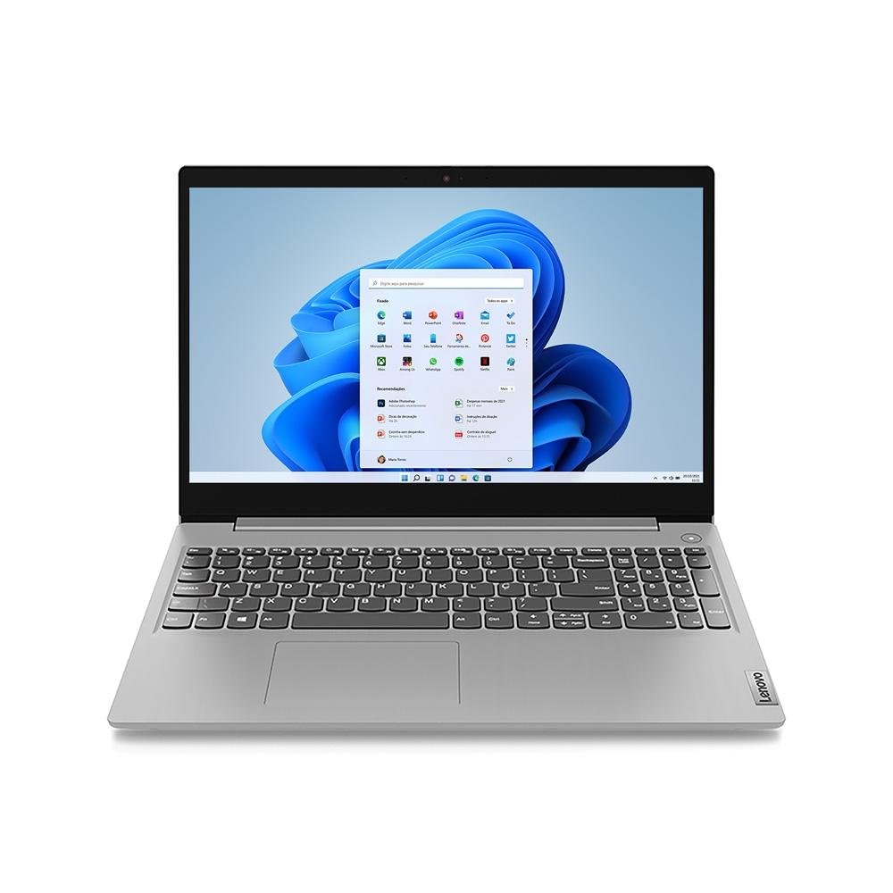 Notebook Lenovo Ultrafino IdeaPad 3i Intel Core i3-10110U, 4GB, SSD 256GB, Windows 11, 15.6, Prata - 82BS000JBR