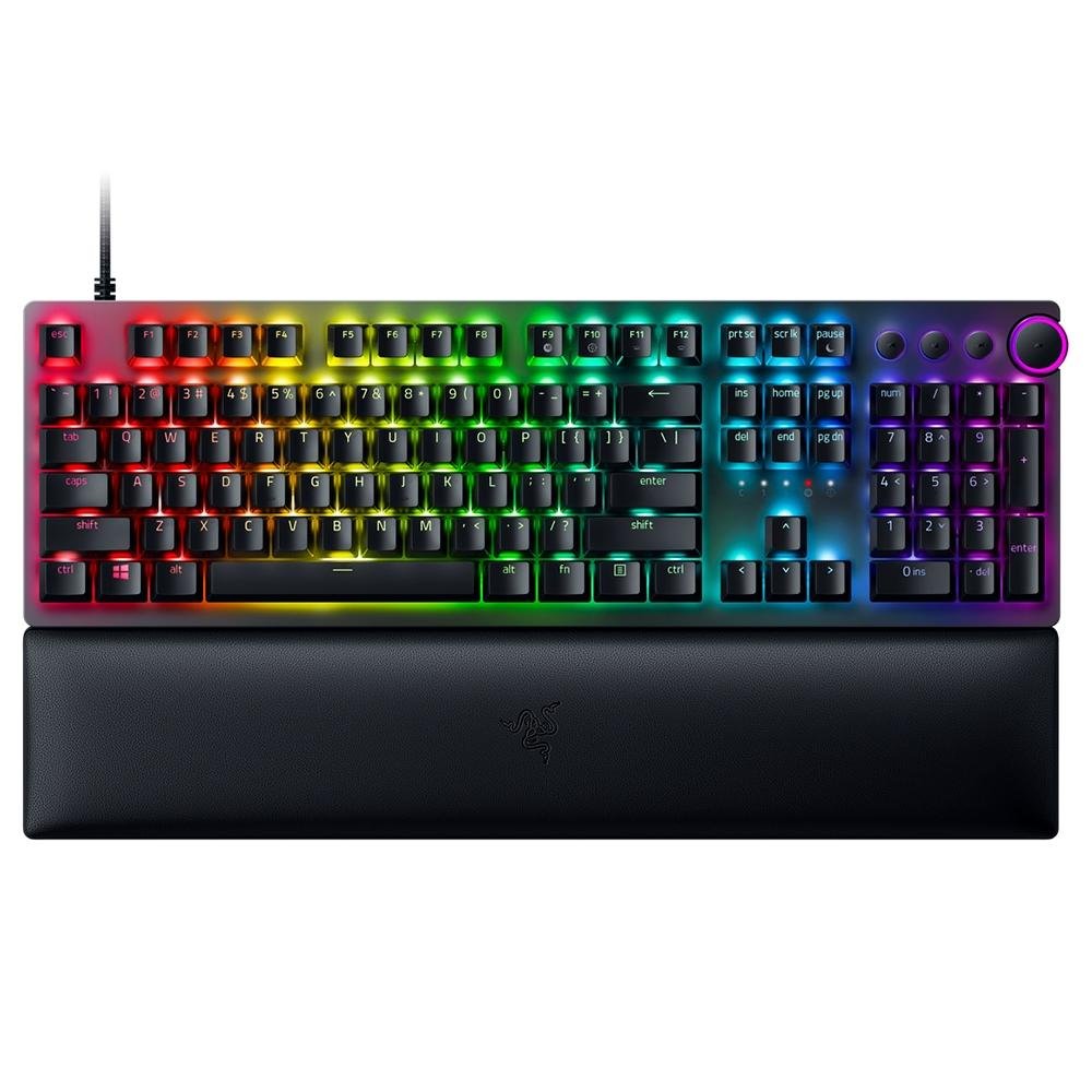 Teclado Gamer Razer Huntsman V2, Chroma RGB, Switch Óptico Red, com Apoio de Pulso, Preto - RZ03-03930200-R3U1