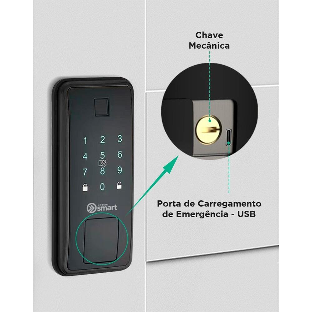 Fechadura Digital KaBuM! Smart 500 - Biometria, Controle Via Aplicativo, Preto - KBSG003 Fechadura Digital KaBuM! Smart 500 - Biometria, Controle Via Aplicativo, Preto - KBSG003