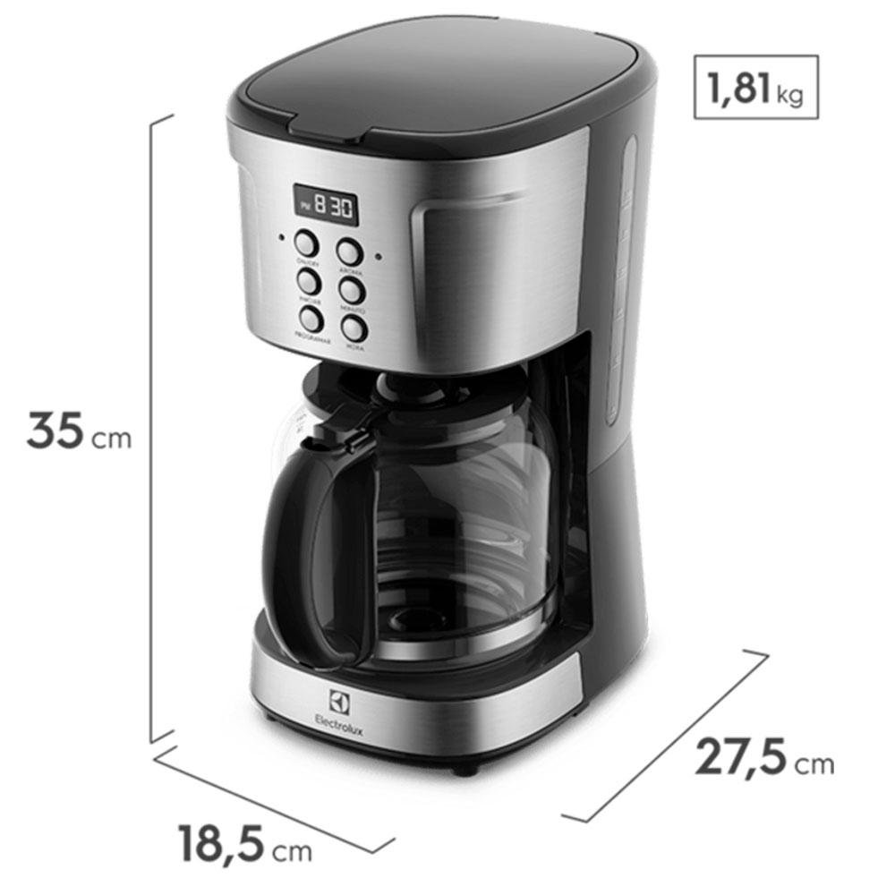 Imagem 6 de 6 do produto Cafeteira Elétrica Digital Electrolux, Timer, Programável, 127V, Preto e Inox - ECM30